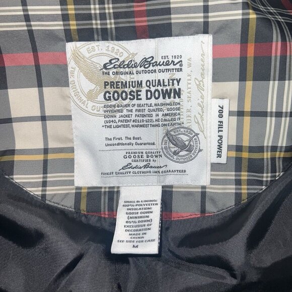 Eddie Bauer Womens Goose Down Puffer Vest Medium 700 Fill Power Plaid Gorpcore - Picture 5 of 10